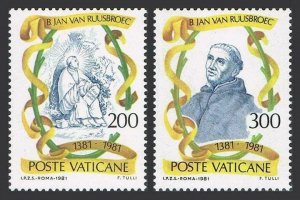 Vatican 692-693 blocks/4,MNH.Michel 789-790. Jan van Ruusbroek,Flemish mystic.