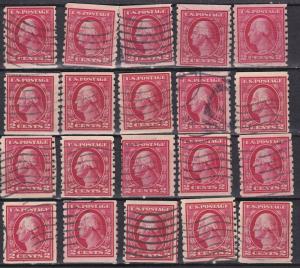 U.S. # 413, Coil Stamp, Wholesale lot of 20 Stamps, Used