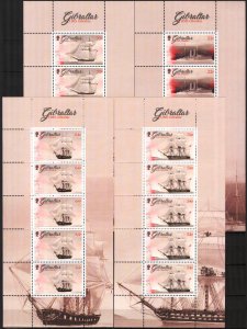 Gibraltar 2017 Navy Sailing Ships 7 Sheets MNH 2 scans