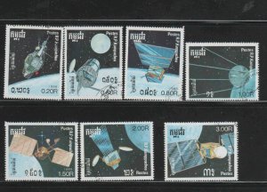 CAMBODIA #868-874  1988  SATELLITES      MINT  VF NH O.G  CTO