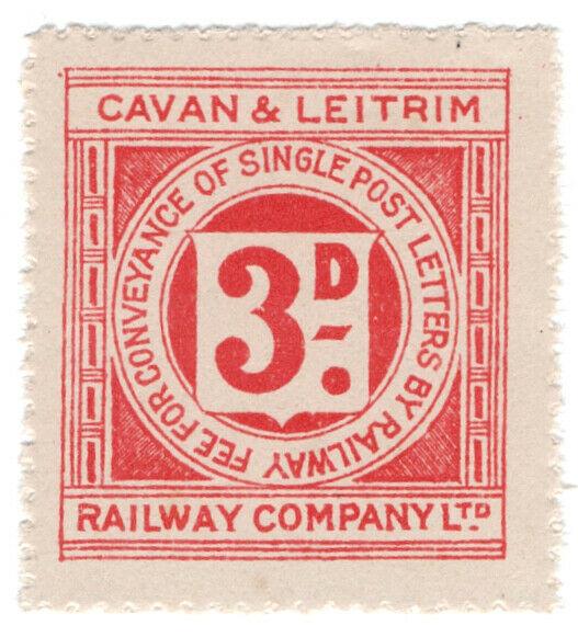 (I.B) Cavan & Leitrim Railway : Letter Stamp 3d