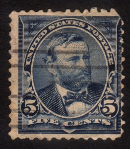 1898 US, 5c stamp, Used, Ulysses S. Grant, Sc 281