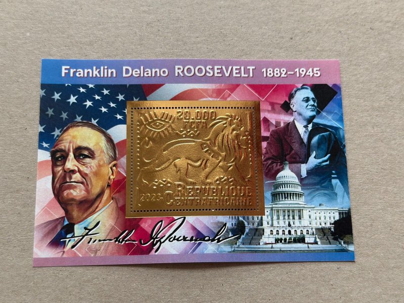 Franklin Roosevelt2023 year 6 blocks Foil. Bronze perforated  NEW MNH**