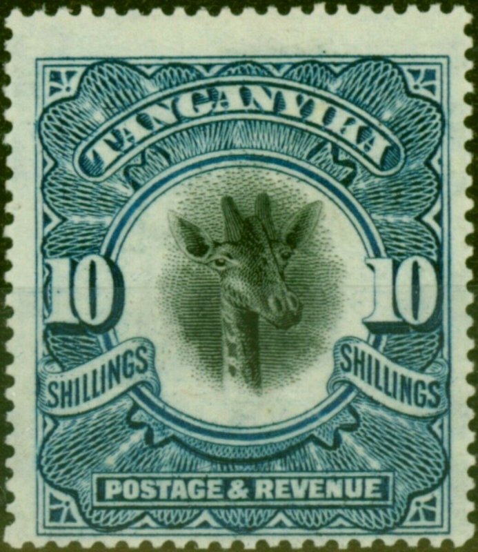 Tanganyika 1922 10s Deep Blue SG87 Sideways Fine Mtd Mint 