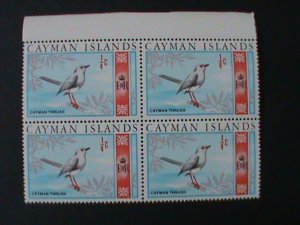 CAYMAN ISLANDS-1969-SC#210- GRAND CAYMAN THRUSH BIRD -MNH-BLOCK -VERY FINE