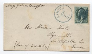 1870s Canton IL 3 cent banknote cover large N fancy cancel [6214.79]