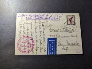 1929 Germany LZ 127 Graf Zeppelin Airmail Postcard Cover to San Francisco CA USA