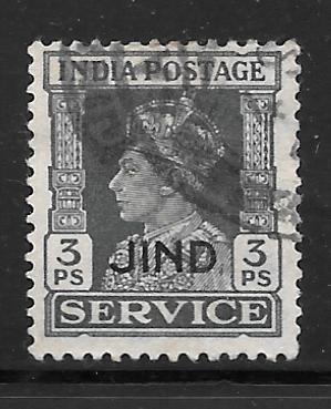 India Jhind O62: 3p George VI, used, F-VF