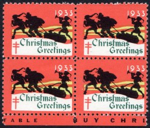 WX69 Christmas Seal Block of Four (1933) MNH