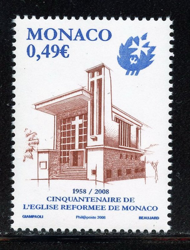Monaco 2474 MNH,  Reformed Church of Monaco 50th. Anniv. Issue from 2008.