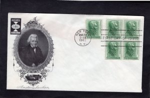 1209 Jackson, FDC/INTERPEX 5 stamps front/5 back