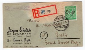 GERMANY SOVIET ZONE HOP BEZIRKSHANDSTEMPEL BEZIRK 41 1 x ON COVER EXPT BPP 199