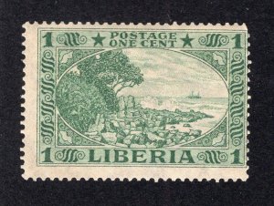 Liberia 1921 1c green Cape Mesurado, Scott 183 MH, value = 25c