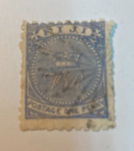 KAPPYSTAMPS  FIJI #15 1871 1p USED LIGHT CANCEL  H512