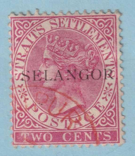 MALAYA - SELANGOR 10  USED - RED CANCEL - NO FAULTS  VERY FINE! - MZE