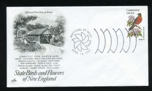 US 1959 UA FDC State Birds & Flowers - Connecticut, ArtCraft