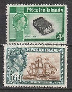 PITCAIRN ISLANDS 1940 KGVI PICTORIAL 4D AND 6D