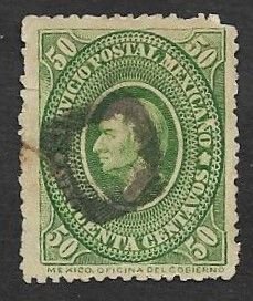 SE)1884 MEXICO FROM THE MEDALLOM SERIES, HIDALGO 50C SCT 160, USED