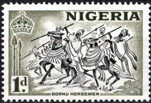 Nigeria SC#81 1 d Bornu Horseman (1953) MNH