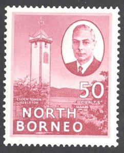 North Borneo Sc# 259 MH 1952 50c Clock Tower