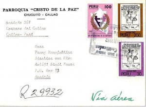 PERU Missionary Vehicles *CHUCUITO* Registered Air Mail MIVA Cover 1982 CM374