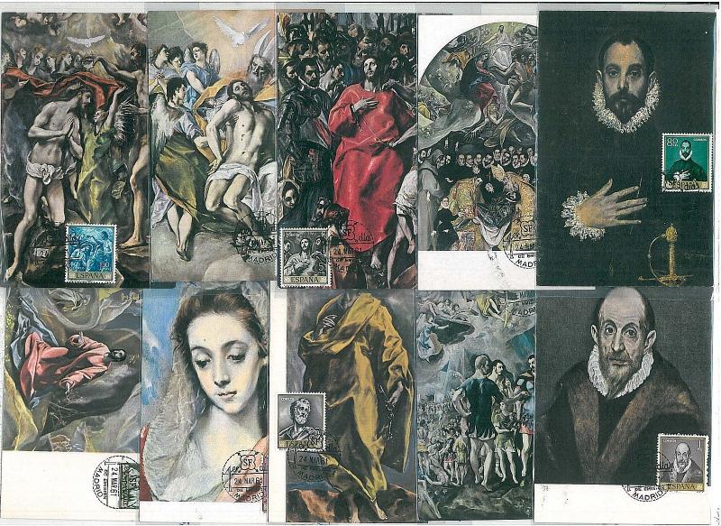 37288 MAXIMUM CARD - SPAIN : ART painters:  Velázquez - COMPLETE SET of 10 CARDS