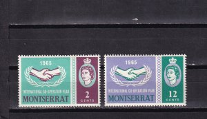 LI07 Montserrat 1965 International Co-Operation Year mint hinged stamps