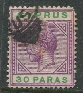 Cyprus - Scott 63 - KGV - Definitives -1912 - Used - Single 30pa Stamp