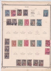 siam mounted mint and used stamps on album page   ref r9081