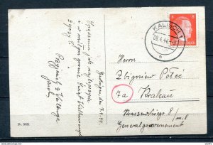Germany 1944 Post card Kalisch to Poland  8pf 11171