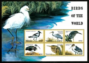Tanzania 2000 - Birds of the World, Heron, Ibis - Sheet of 6v - Scott 1794 - MNH
