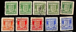 ZA0025b -   JERSEY  - STAMPS - SG # 1/3  Nice lot of 10 USED stamps