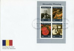 Chad 2019 FDC Alexander Fleming 4v M/S Cover Science Medical Mushrooms Stamps