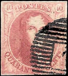 1851 Belgium  SC# 8 CV $140  QUALITY SPACE FILLERS - USED - VERY SOUND