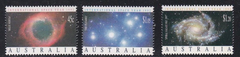 Australia # 1258-1260, International Space Year, Mint NH, 1 /2 Cat.