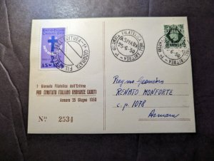 1950 British Occupied Ethiopia BA Eritrea Overprint Postcard Cover to Asmara