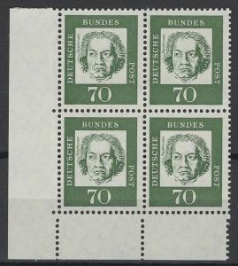 Germany Bund Scott # 835, mint nh, b/4, var. sheet print on fluorescent paper