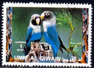 Bird, Parrots, Umm Al Qiwain stamp used