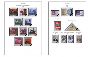 COLOR PRINTED RUSSIA 1960-1965 STAMP ALBUM PAGES (84 illustrated pages)