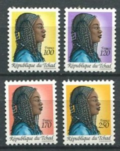 CHAD 1989 YT 519 A / D WOMEN HAIR STYLE HAIRSTYLE TRESSES COUPE CHEVEUX RARE MNH