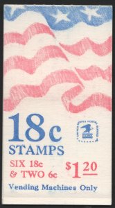 SC#BK138 18¢ Flag & Anthem & 6¢ Thirteen Stars Booklet (1981) MNH