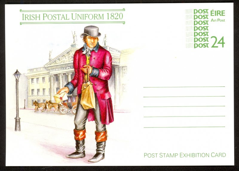 IRELAND 1987 24p Irish Postal Uniform 1820 Postal Card Mi. P21/02 Unused