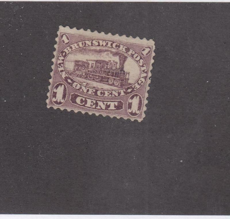 NEW BRUNSWICK # 6 VF-MNGH  1cts 1860 LOCOMOTIVE / RED LILAC  CAT VALUE $60