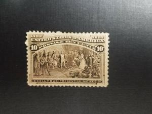 WPPhil US Stamps Collection Scott # 237 10¢ Columbian Black Brown NG $90