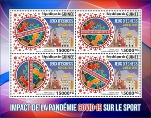 Guinea Medical Stamps 2021 MNH Corona Impact on Sports Chess Olympiad 4v M/S