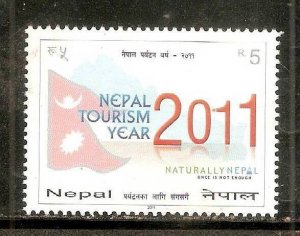 Nepal 2011 Tourism Year Naturally Nepal Flag Map 1v MNH # 3372