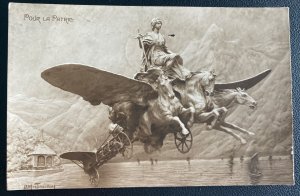 1910 Lausanne Switzerland Military Airmail Picture Postcard Cover To Germany