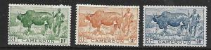 CAMEROUN   304-306  MINT HINGED ZEBU AND HERDER