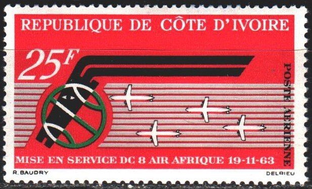 Ivory Coast. 1963. 256. Air Africa. MLH.