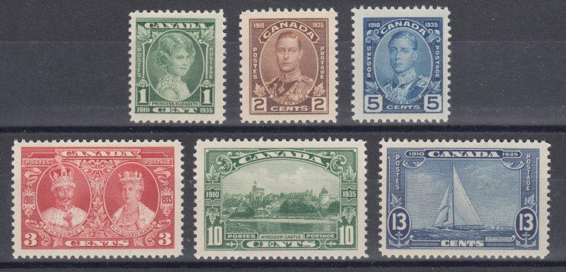 Canada Sc 211-216 MNH. 1935 Silver Jubilee, complete set, VF